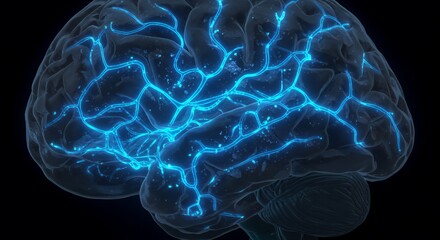 Illuminated Brain: Neural Pathways and Cerebral Vasculature