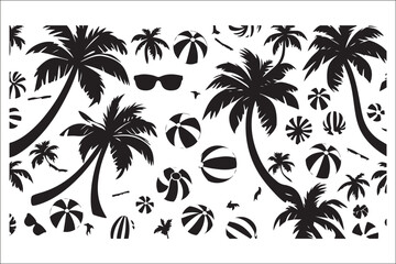 Obraz premium Summer Silhouette Wall Art | Beach Sunset Printable Decor