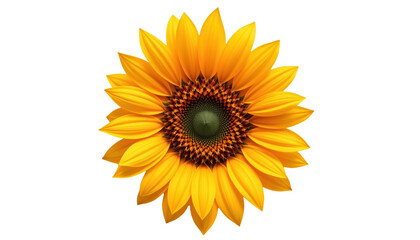 Fototapeta premium Isolated yellow sunflower on transparent png background nature floral bright studio close-up