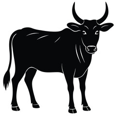 zebu vector sihouettee