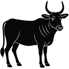 zebu vector sihouettee