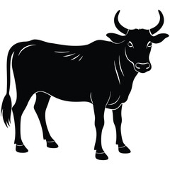 zebu vector sihouettee