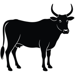 zebu vector sihouettee