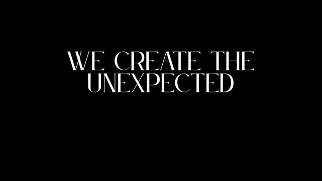 We Create the Unexpected: Minimalist Typographic Design