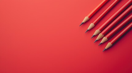 A red and black pencil set against a red background.