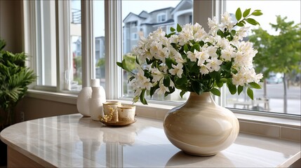 Fototapeta premium Elegant flowers brighten a sunlit room