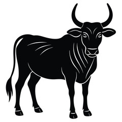 Fototapeta premium zebu vector sihouettee