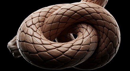 Intricate Knot: A 3D Render of a Textured Rope