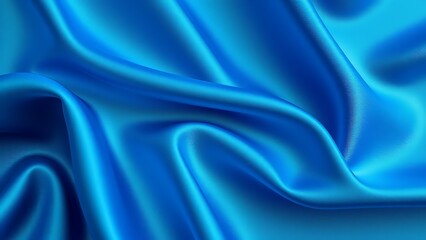 Obraz premium Deep Ocean Blue Satin with Ripple Light Effect – 4K High Detail Fabric Texture