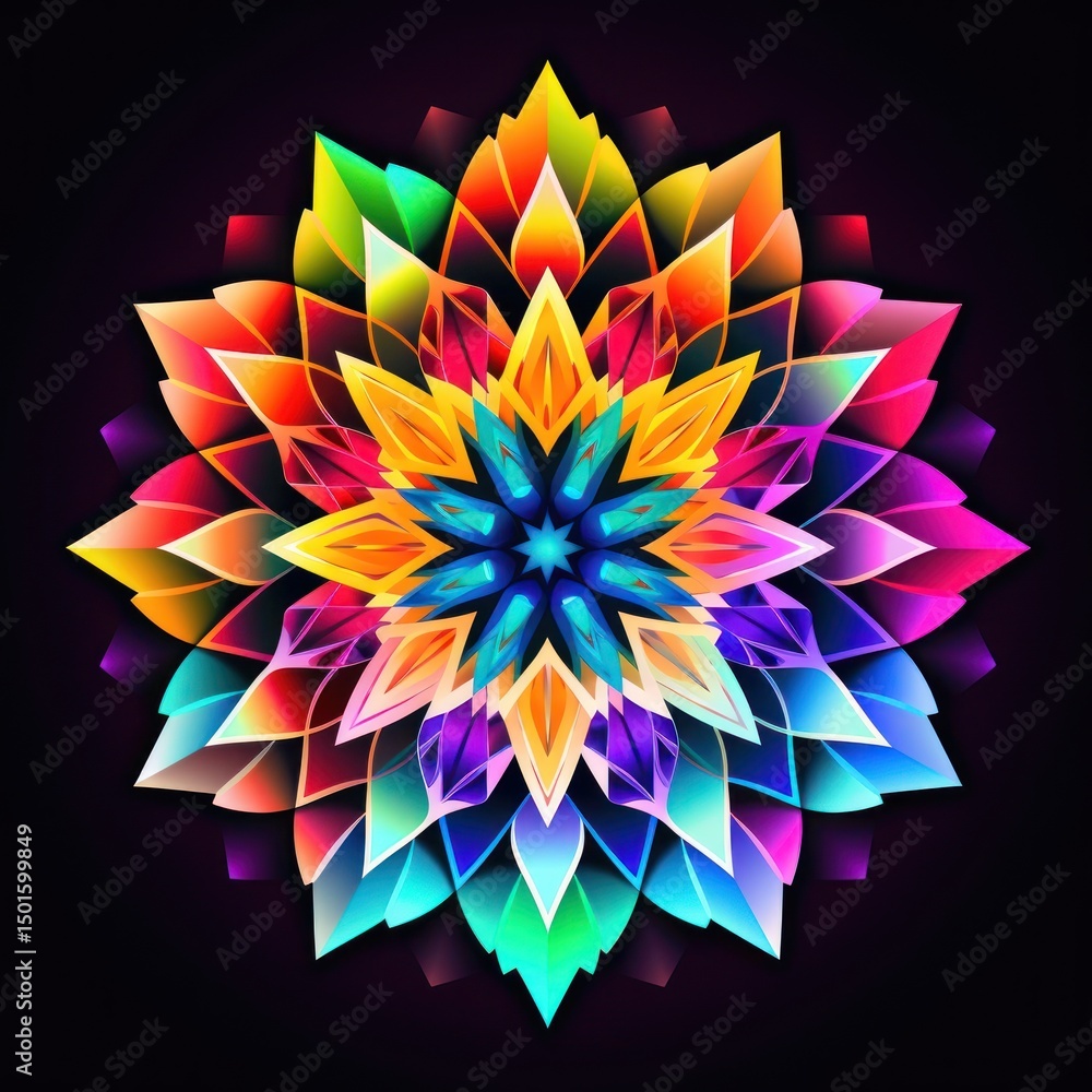 Poster snowflake pattern abstract graphics flower.