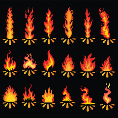 fire icons , fire icons set