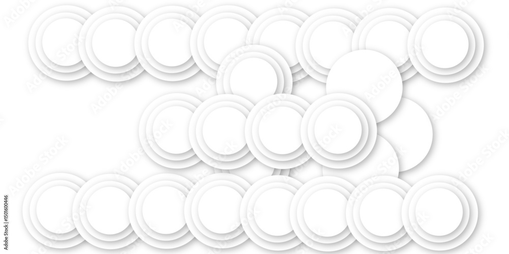 Aufkleber abstract white gradient circle pattern of 3d bubbles background template. abstract white modern tran