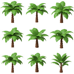 set of palm trees