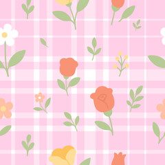 Simple floral seamless ethnic flower pattern for accessories and wrapping paper and clothes print and kids fabrics notebooks.