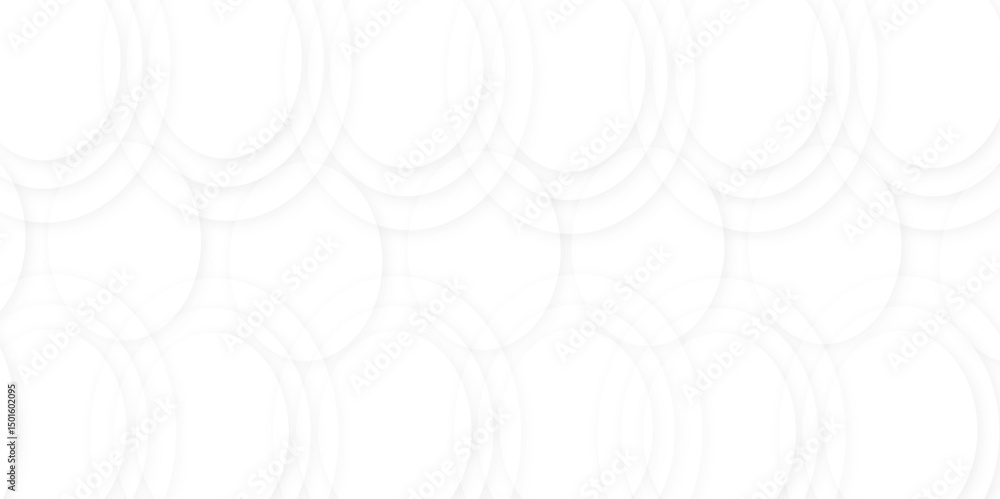 Poster abstract white gradient circle pattern of 3d bubbles background template. abstract white modern tran