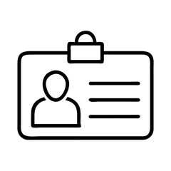 Identification card with user silhouette and blank fields for information, icon on transparent background