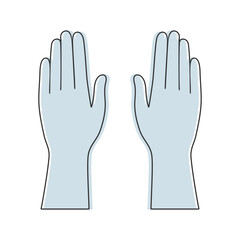 Outstretched human hands line icon isolated on white background. Straight arms or gloves outline. Vector illustration