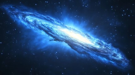 Fototapeta premium Spiral galaxy glowing brilliant white center surrounded vast stars deep universe cosmic swirl image