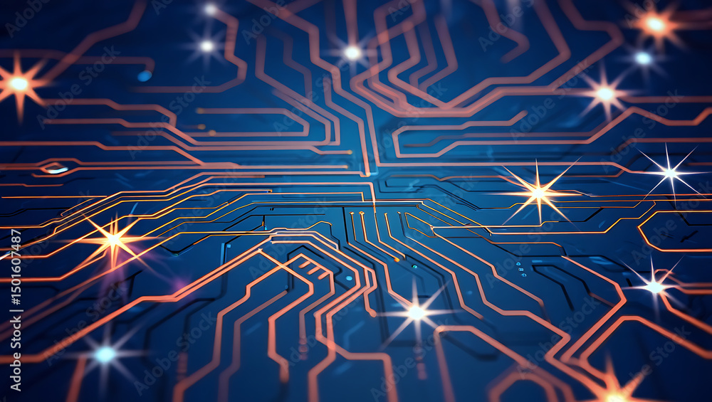 Poster abstract circuit board background network technology and digital connections