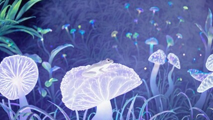 Mystical glowing forest scene