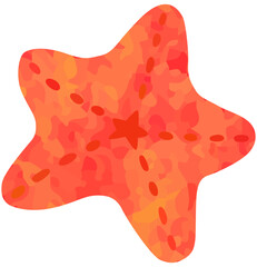 太めのヒトデのイラスト 赤色 ベクター素材