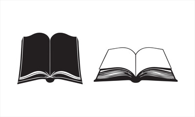 Book icons set in thin line style, isolated on white background, vector illustratio