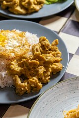 Western food, spaghetti, rice,salted egg fried chicken