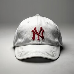 White Baseball Cap with NY Logo