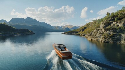 Luxury Wooden Boat Cruise Through Majestic Fjord Landscape