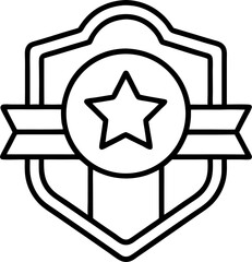 badge vector outline icon on white or transparent background