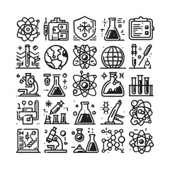 Science Icon New Design Black And White