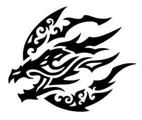 Tribal tattoo art with black ...