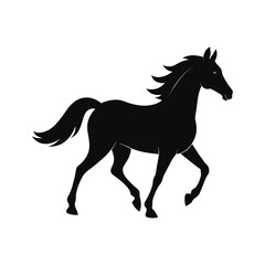 Cantering Horse Elegant Motion Vector Silhouette