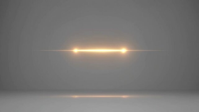 Golden horizontal lens flares are appearing on white and grey backgrounds, creating a beautiful and elegant effect, perfect for any project that needs a touch of light or a transition