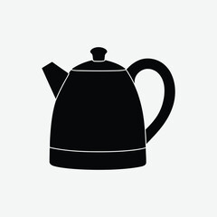 Minimalist Cookware Silhouette Vector – 2D Flat Black Kitchenware Design on White Background