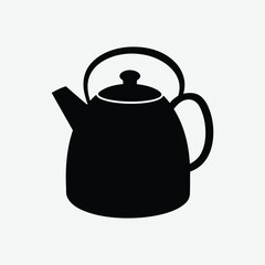 Minimalist Cookware Silhouette Vector – 2D Flat Black Kitchenware Design on White Background