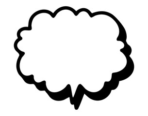 シンプルなもこもこの吹き出し　コミック調