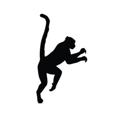Climbing Monkey Nimble Silhouette Vector
