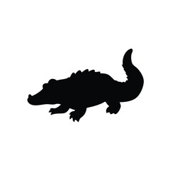 Crawling Crocodile Stealth Silhouette Vector