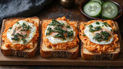 Egg Toast with Kimchi