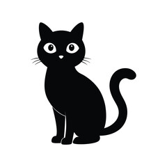 Curious Cat Playful Vector Silhouette