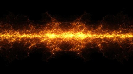 Glowing orange energy stream on black background