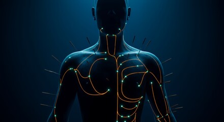 Acupuncture Therapy: A 3D Render of Energy Flow