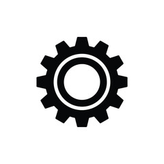 Gear icon vector. wheel, cogwheel, industry, machinery, mechanism symbol vector isolated on white background