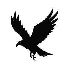 Diving Eagle Sharp Precise Silhouette Vector