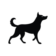 Fetching Dog Loyal Vector Silhouette