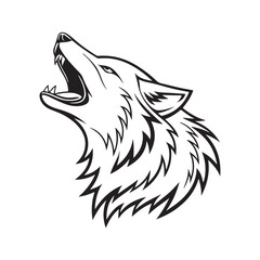 Fototapeta premium gray wolf silhouette vector art
