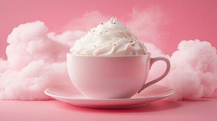 Cup with Cream and Steam