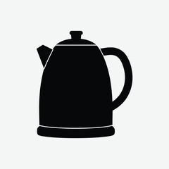 Fototapeta premium Minimalist Cookware Silhouette Vector – 2D Flat Black Kitchenware Design on White Background