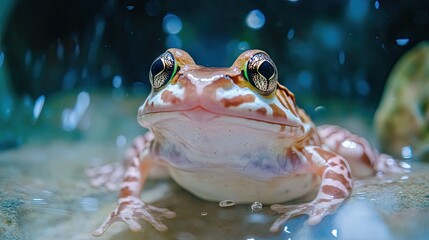 Frog with Big Eyes in Water